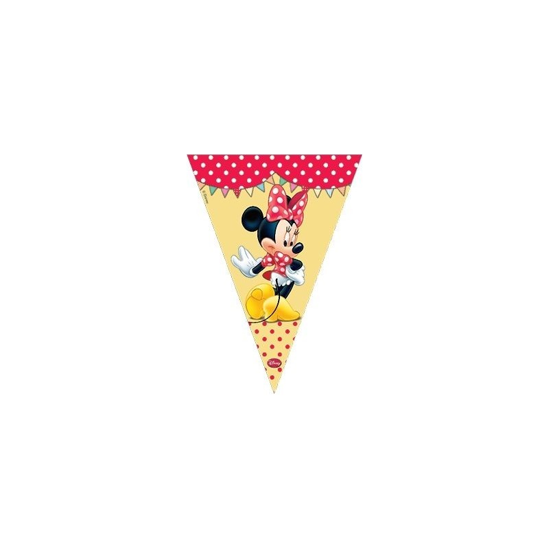 Banderin triangular para decoracion minnie rojo