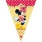 Banderin triangular para decoracion minnie rojo