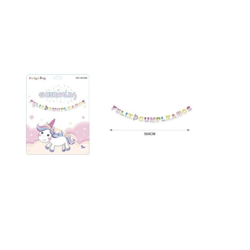 Guirnalda feliz cumpleaños unicornio 5 metros