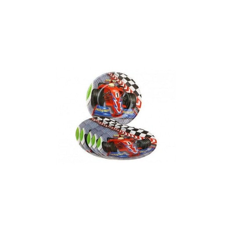 Platos coches F1 18 cm 6 uds