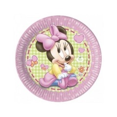 platos minnie mouse 23 cm bebe rosa 8 unida 84349 883028295852