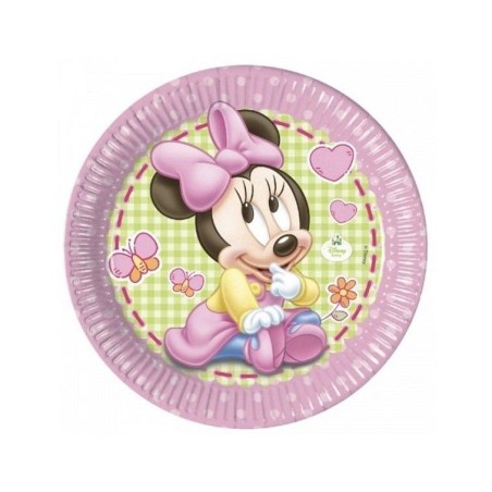 platos minnie mouse 23 cm bebe rosa 8 unida 84349 883028295852