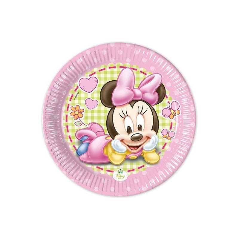 Platos minnie bebe para cumpleaños 20 cm 8 uds