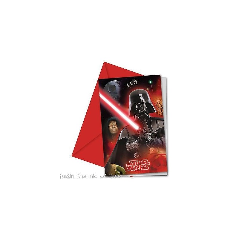 Invitaciones Star Wars 6 unidades
