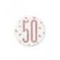 Chapa 50 cumpleaños rosa dorado