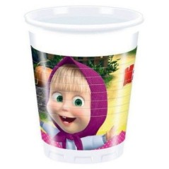 vasos masha y el oso plastico 8 uds cumpleanos 86513 883028295852