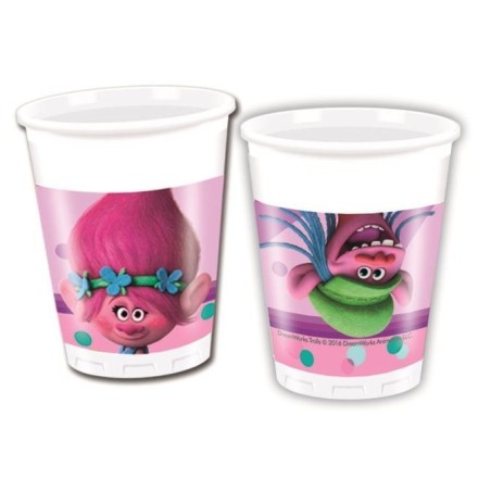 vasos trolls plastico 8 unidades cumpleanos 87015 883028295852