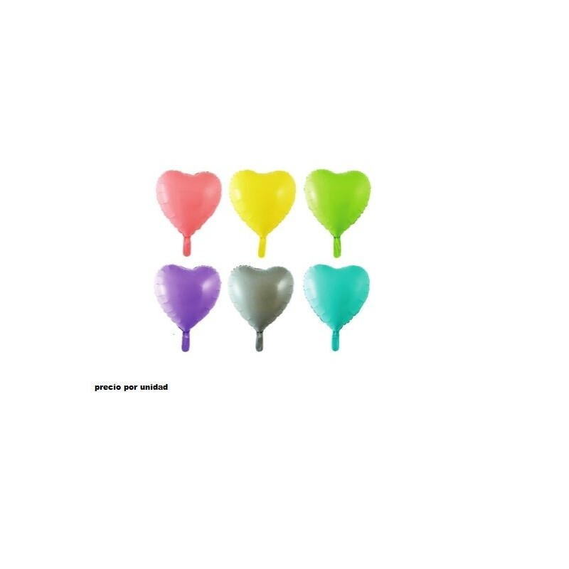 Globos corazon 52 cm colores pastel unidad