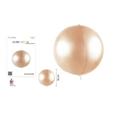 globo burbuja rosa dorado redondo 55 cm unidad 871016 883028295852