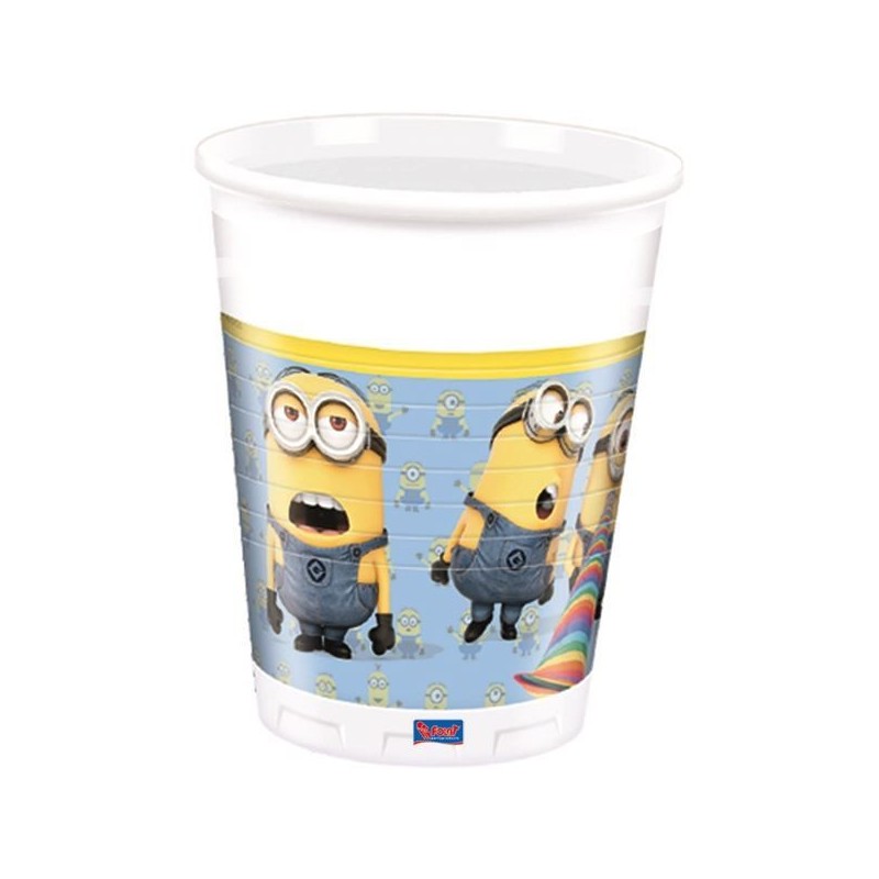Vasos minions para cumpleaños 8 uds 200 ml