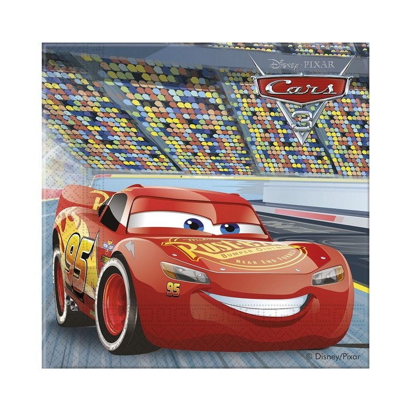 Servilletas cars 3 cumpleaños 20 uds de 33x33 cm