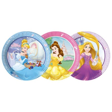 platos princesas rapunzel bella y cenicienta 23 cm 8 uds 87874 883028295852