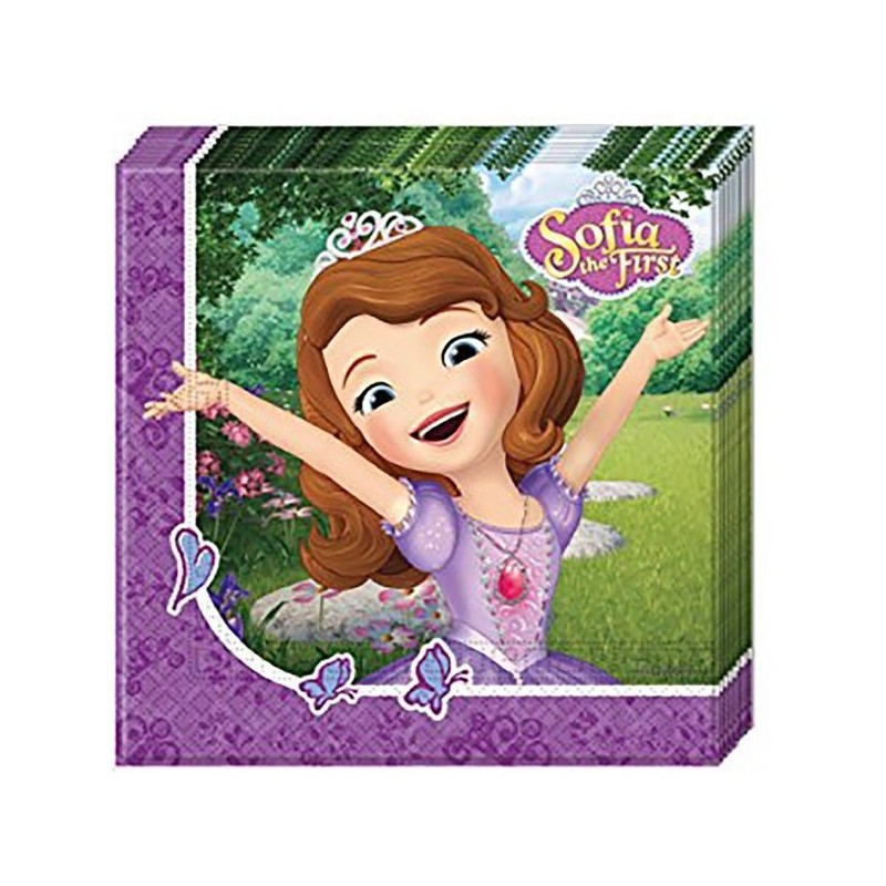 Servilletas princesa sofia cumpleaños 20 uds 33x33 cm isla mistica