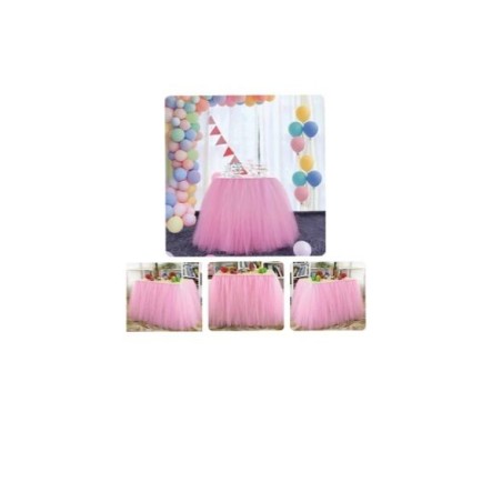 falda de mesa tul rosa claro 110x80 cm 881117 883028295852