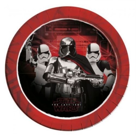 platos Star Wars los ultimos jedi para cumpleanos 23 cm 8 uds 88548 883028295852