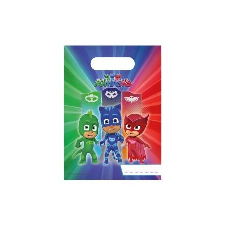 bolsas cumpleanos pj mask 6 uds 16x23 cm 88637 883028295852