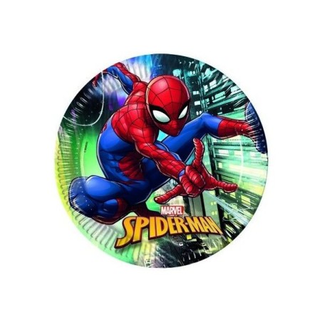 platos spiderman para cumpleanos 8 unidades 23 cm 89445 8422935510096