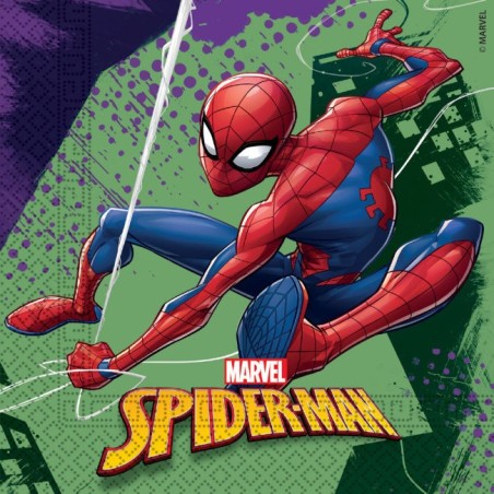 servilletas spiderman para cumpleanos 20 uds de 33x33 cm 89448 8422935510096