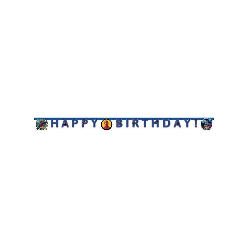 Letrero cumpleaños Spiderman Happy Birthday