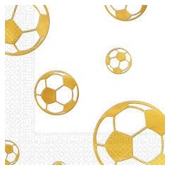 servilletas futbol balon de oro 20 uds de 33x33 cm 89597 8422935510096