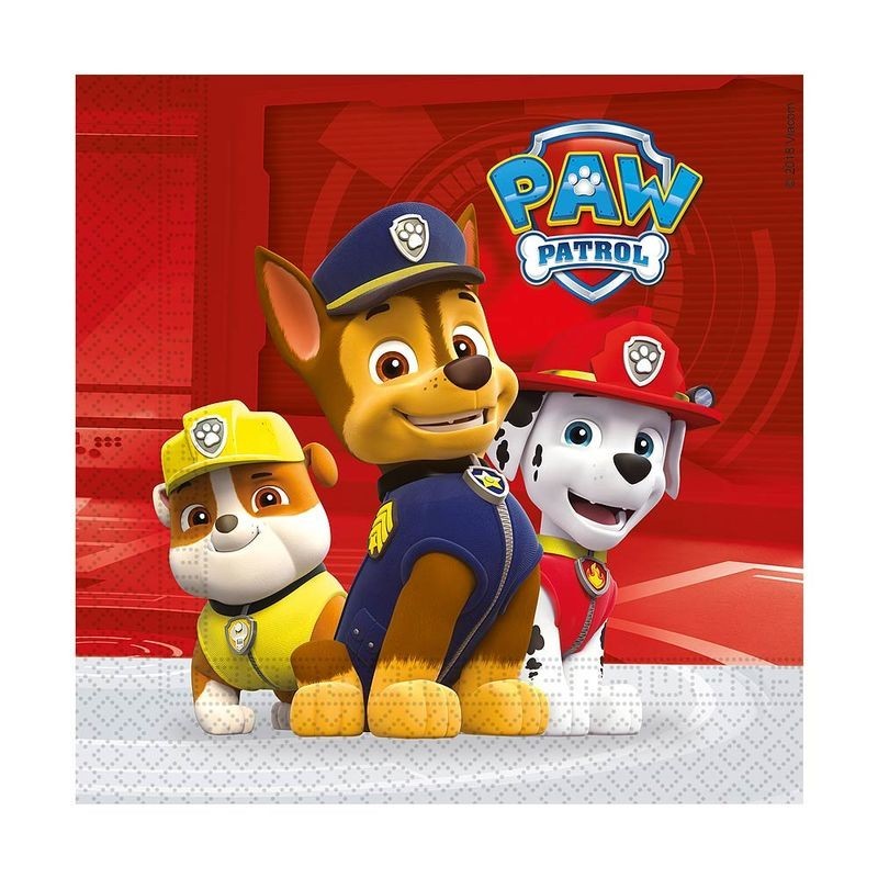 Servilletas Patrulla Canina rojas 20 uds