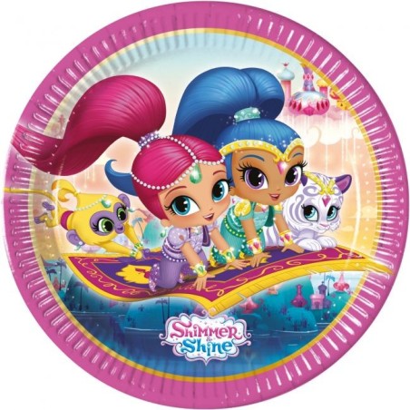 platos shimmer and shine 8 uds 23 cm 89943 8422935510096