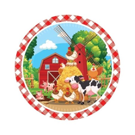 platos cumplanos animales granja 8 uds 23 cm 90302 8422935510096