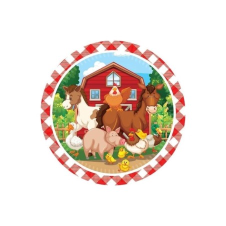 platos cumplanos animales granja 8 uds 18 cm 90303 8422935510096