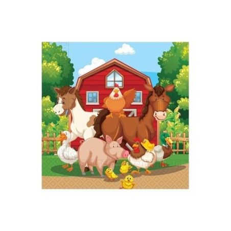 servilletas animales granja 20 uds 33 cm 90304 8422935510096