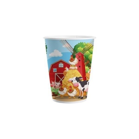 vasos cumpleanos animales de la granja 8 uds 90305 8422935510096