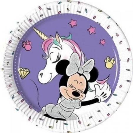 platos minnie mouse unicornio 8 uds 20 cm 90328 8422935510096