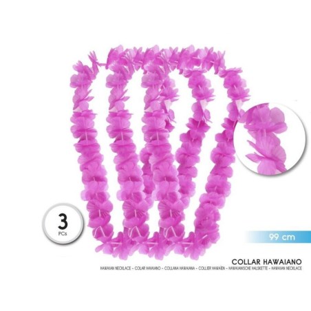collares hawaianos flores lilas 3 uds de 99 cm 90330 8422935510096