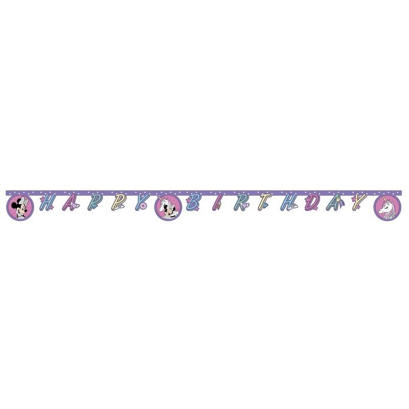 Guirnalda cumpleaños Minnies Mouse unicornio 2 mt