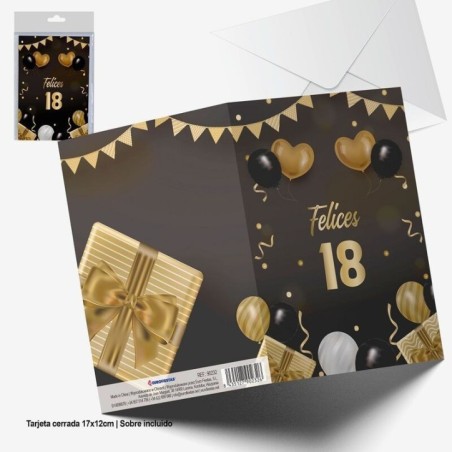 tarjeta felicitacion 18 cumpleanos 17x12 cm 90707 8422935510096