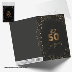 tarjeta felicitacion 50 cumpleanos 17x12 cm 90720 8422935510096