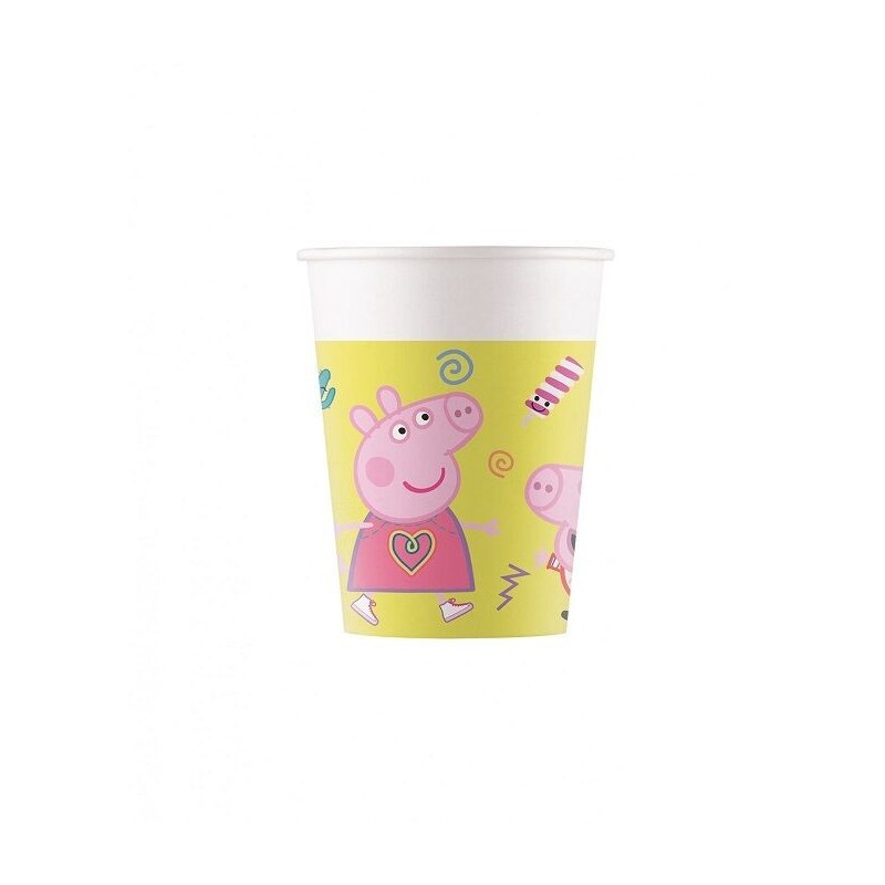 Vasos Peppa pig cumpleaños 8 uds papel