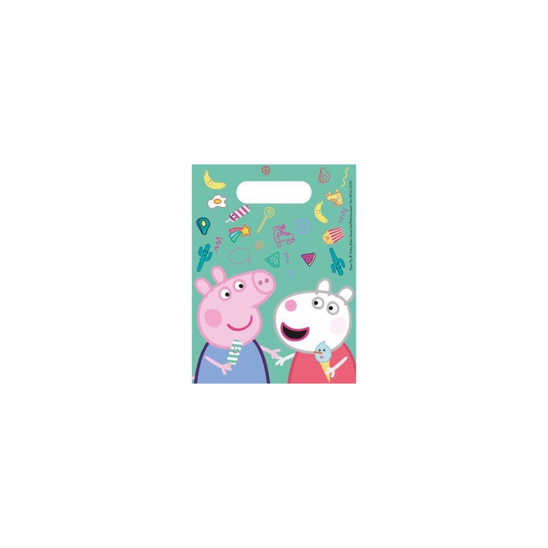 Bolsas cumpleaños Peppa Pig 6 uds 16x23 cm