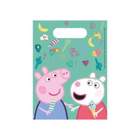 bolsas cumpleanos peppa pig 6 uds 16x23 cm 91102 8422935510096