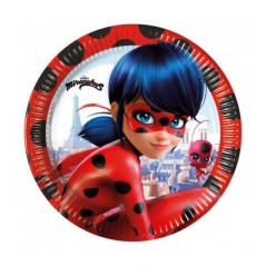 platos ladybug cumpleanos 23 cm 8 uds 91343 8422935510096
