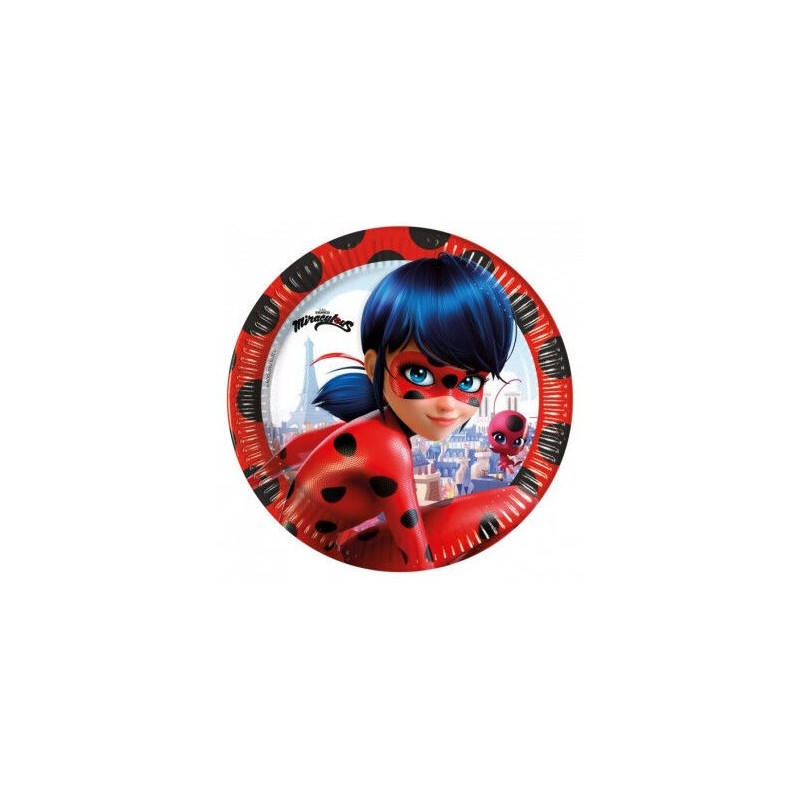 Platos Ladybug cumpleaños 23 cm 8 uds