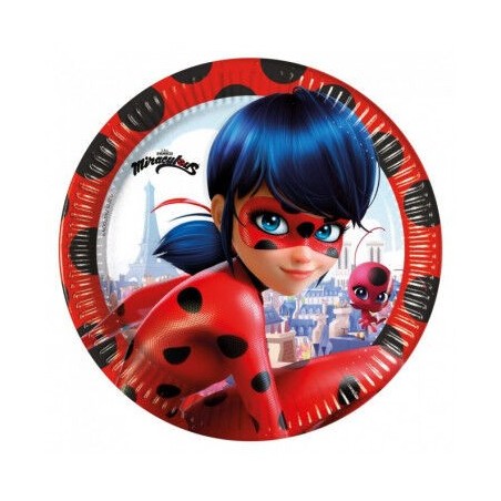 platos ladybug cumpleanos 23 cm 8 uds 91343 8422935510096