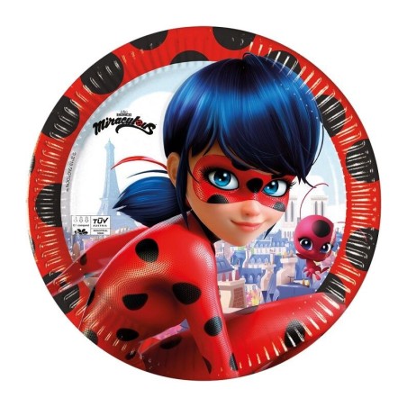platos ladybug compostables 8 uds 23 cm 91659 8422935510096