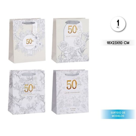 bolsa regalo 50 cumpleanos 18x23x10 cm 91664 8422935510096