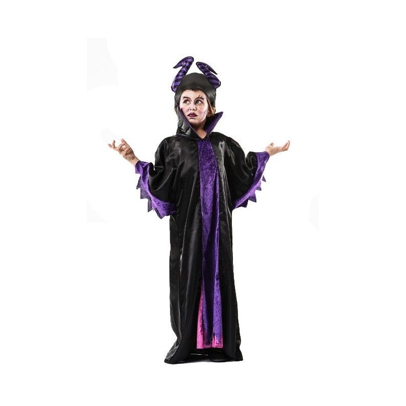 Disfraz malvada negra malefica niña talla 9-11 años