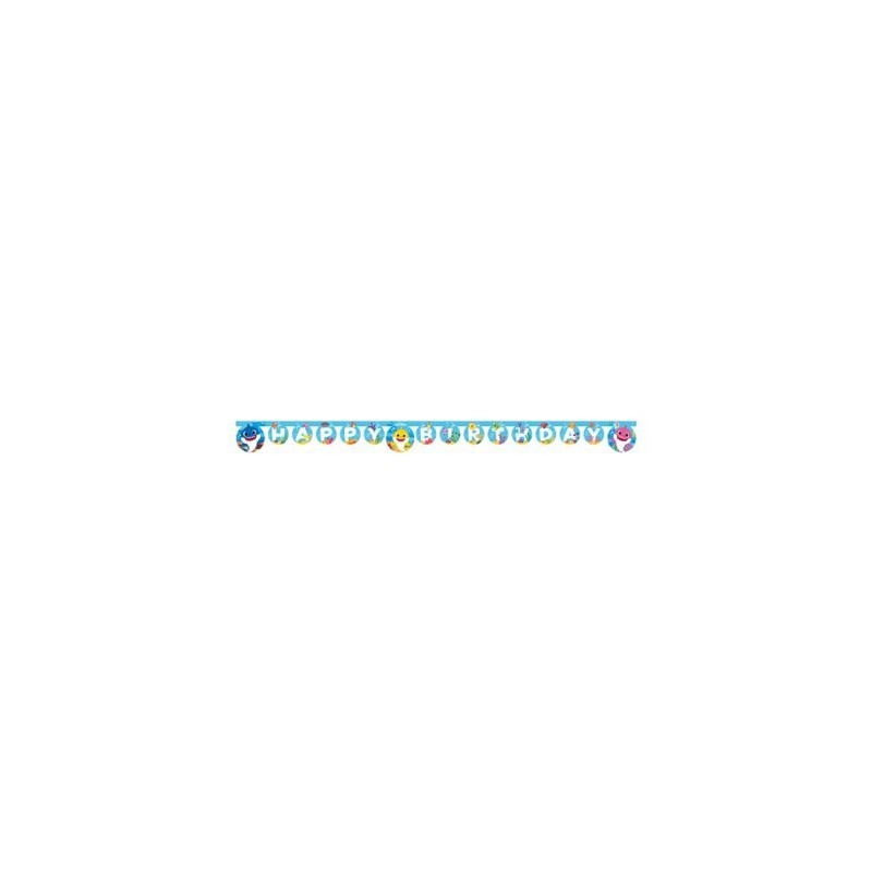 Banderin happy birthday Baby Shark 2 metros