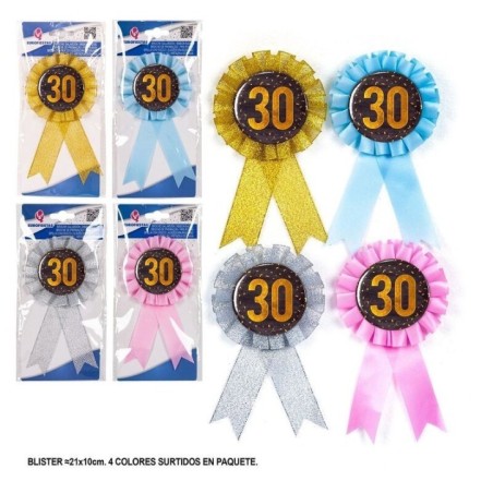 broche 30 cumpleanos unidad colores surtidos 93025 8422935510096
