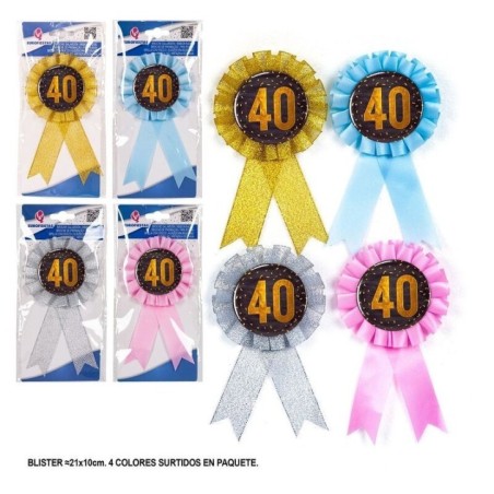 broche 40 cumpleanos unidad colores surtidos 93026 8422935510096