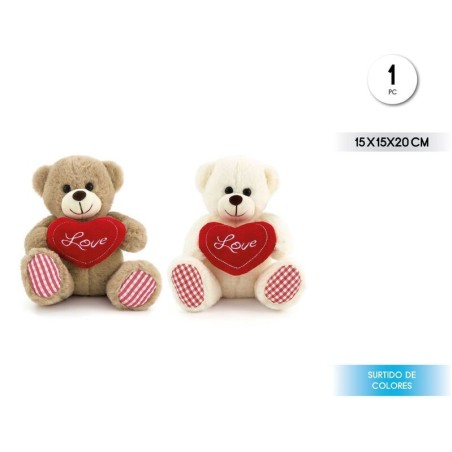 peluche oso con corazon 20 cm unidad 93115 8422935510096