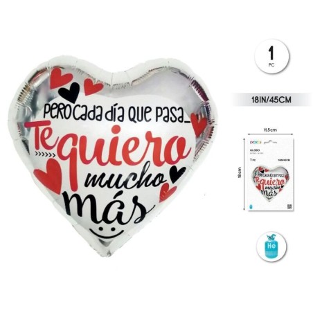 globo corazon san valentin 45 cm helio o aire 93186 8422935510096