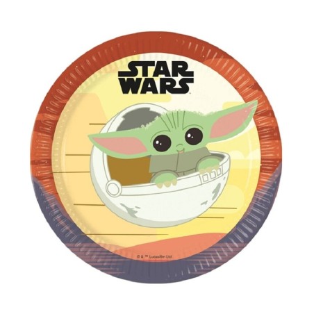 platos cumpleanos baby yoda mandalorian 8 uds 23 cm 93446 8422935510096
